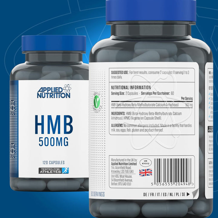 HMB Supplement - HMB 500Mg Capsules, Metabolite of Leucine, for Muscle Growth & Repair (120 Capsules - 60 Servings)