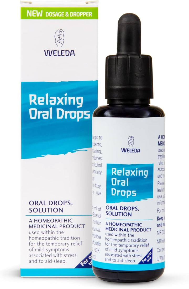 Relaxing Oral Drops, Mild Symptoms Associated with Stress, Promotes Relaxation & Sleep, Avena Sativa, Valerian Root, Homeopathic Medicinal Product, Vegan, 50Ml