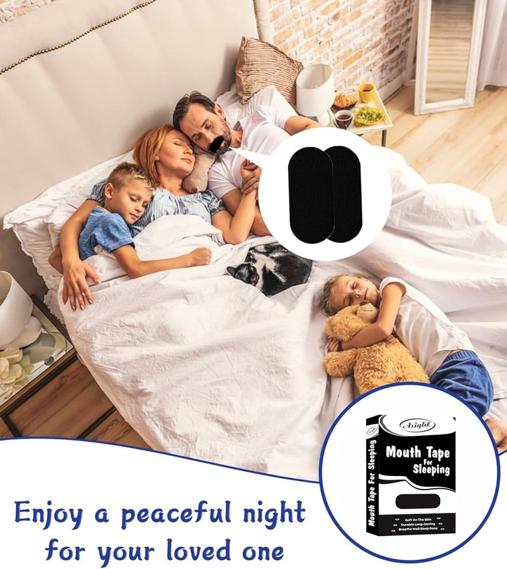 Mouth Tape| Snoring Aids for Women & Men| Mouth Tape for Sleeping | Sleep Aid to Improve Nasal Breathing| Sleep Tape| 30 Hypoallergenic anti Snoring Strips (Black)