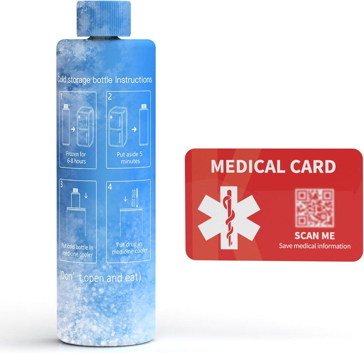 Insulin Cooler Travel Case 3-5 Pens 60 Hours, Medicine Cool Bag 2-8 °C, Diabetic Cooler Travel, Medical Bag, Epipen Carry Case, TSA Approved (Silver)