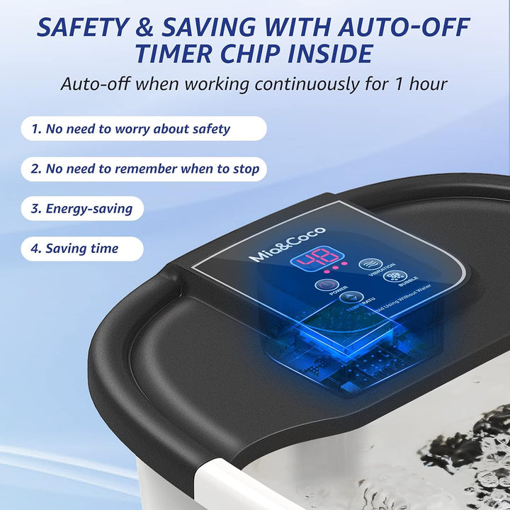 Foot Spa, Foot Bath Massager with Heater Bubbles Vibration Auto & Manual Electric Temperature Control, Pedicure Pumice Stone, Warm Soak Relief with 22 Removable Rollers and 264 Massage Nodes