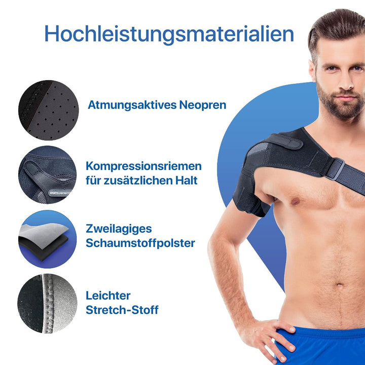 Shoulder Support for Women and Men, Shoulder Brace Includes Hot and Cold Gel Pack for Frozen Shoulder, Rotator Cuff Pain Relief, Adjustable Shoulder Strap for Extra Comfort (Large)