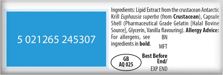 Red Krill Oil Nutritional Supplement Capsule with Omega 3-9 Fatty Acids DHA EPA Astaxanthin for Heart Brain and Eye Vision Support from Antarctic Marine Phospholipids