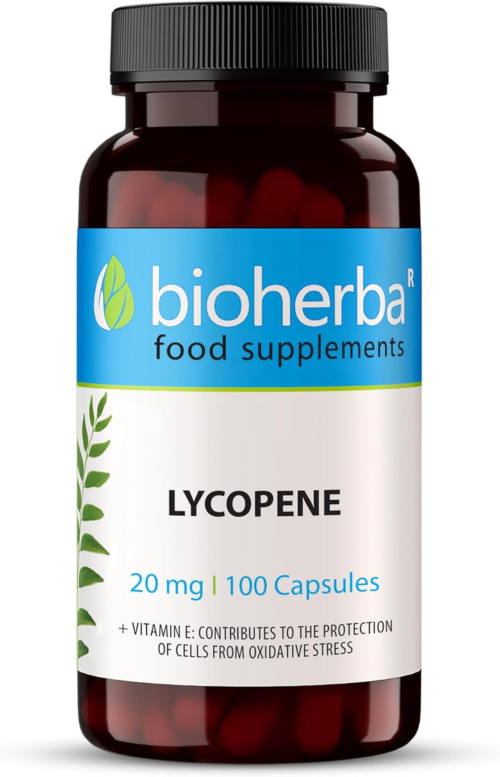 Lycopene 20 Mg – 100 Capsules | Tomato-Derived Supplement with Natural Antioxidant Properties by