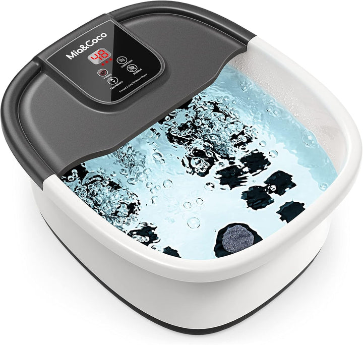 Foot Spa, Foot Bath Massager with Heater Bubbles Vibration Auto & Manual Electric Temperature Control, Pedicure Pumice Stone, Warm Soak Relief with 22 Removable Rollers and 264 Massage Nodes