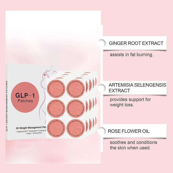30Pcs GLP-1 Patches for Slimming, Skin Firming & Toning, Natural Ingredients Patch, Soothing and Gentle for Women