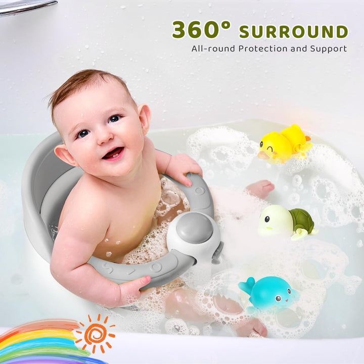 Baby Bath Seat, Infant/Toddler Sit up Bathtub Seat for 6-12-24 Months, Baby Bath Essentials Chair, Great Shower Gifts for Newborn and New Mothers