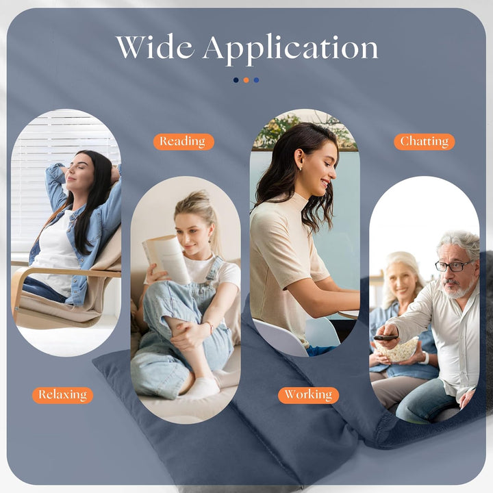 Wheat Bags Microwavable with Washable Cover | Microwave Heat Pad for Back Pain Relief 32×17 CM | Heat Pads for Muscle Cramps Menstrual Joints Relief(Grey)