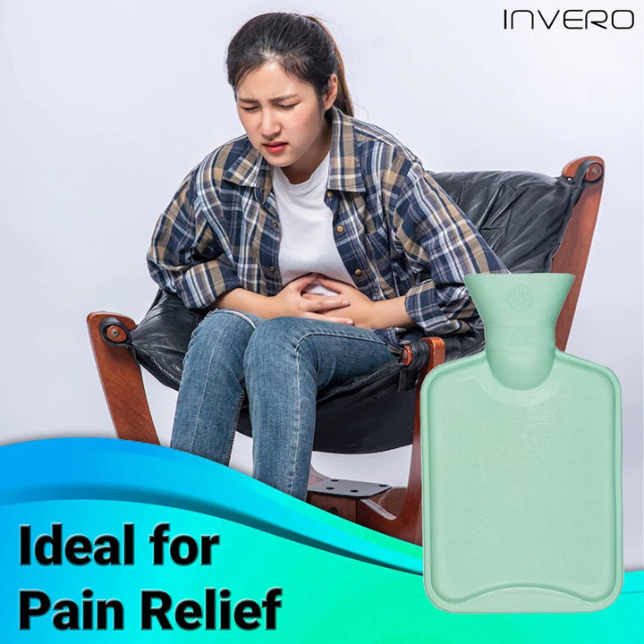 Hot Water Leak-Proof Bottle 1 Litre - Ideal for Pain Relief for Waist, Back, Neck, Legs, Shoulders or for Cosy Winter Cold Nights