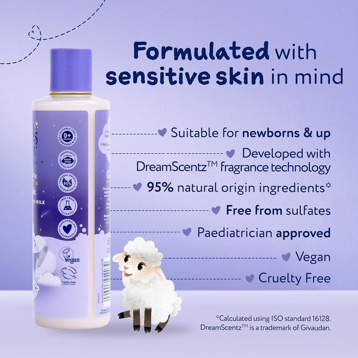 Slumbertime Sleep Bath Soak, Calming Lavender & Moon Milk | Soothing & Hydrating | Suitable for Newborns with Dry, Sensitive Skin, 250Ml