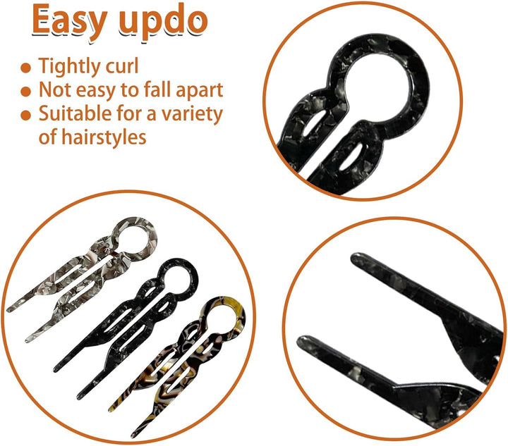 3Pcs Prestige Hair Pins, U-Shaped French Hairpins, French Twist Hair Accessories for Women with Fine Hair, Effortless Elegant Clips Suitable for Women'S Thick Styling Accessories