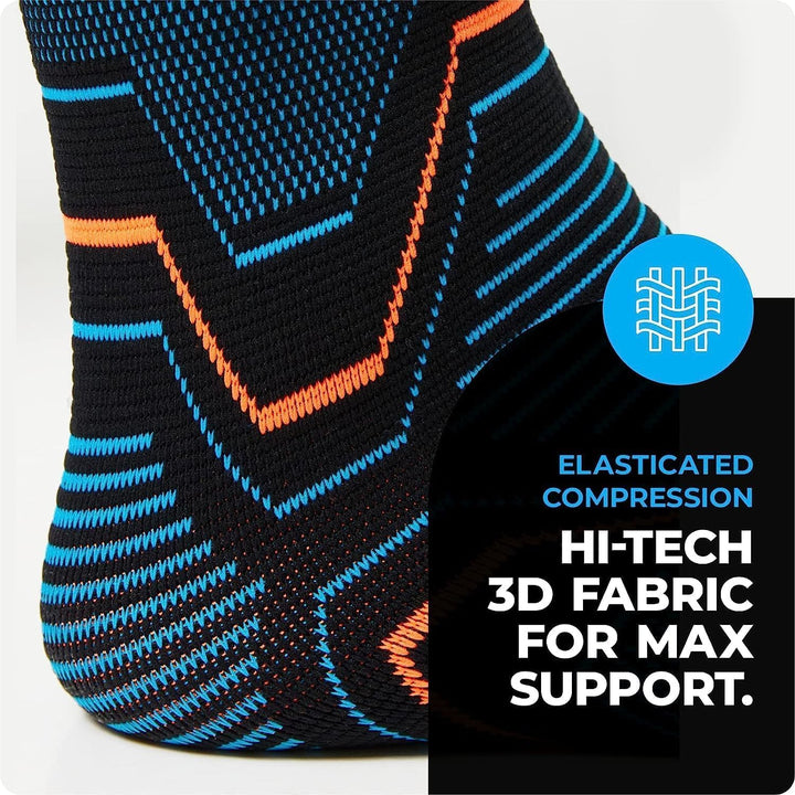 Ankle Support for Sprained Ankle, Arthritis, Joint Pain, Strains, Injury, Recovery, Rehab, Sports - Multi Zone Compression Sleeve (L)