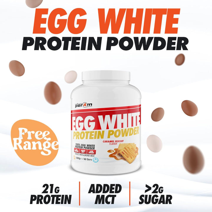 100% Pure Free Range Egg White Protein Powder | High Protein Shake with Added Mcts | Gut Friendly, Lactose-Free & Essential Amino Acids (900G, White Chocolate Hazelnut)