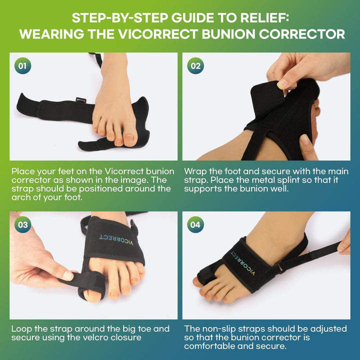 Day-Night Support Bunion Corrector – Orthopedic Bunion Splint – Big Toe Straightener – Non-Surgical Hallux Valgus Correction for Women and Men (6-Piece Kit)