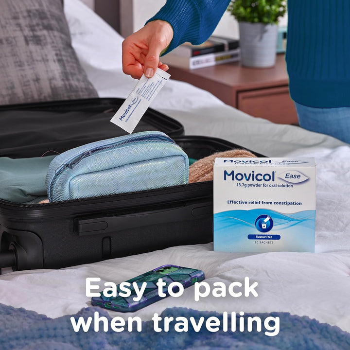 Ease Stick Sachets, Flavor Free, 20 Sachets, Constipation Relief for Adults, Laxatives, Relief, Hydrates, Softens & Help Restore Natural Bowel Movement