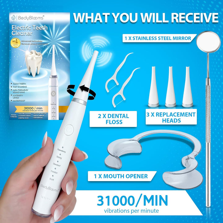 Plaque Remover for Teeth 5 Speeds| Tartar Remover for Teeth| Teeth Cleaning Tools| Tooth Cleaner Plaque Removal| Clean Mouth Every Day| Ideal for Teeth Cleaning Plaque Removal to Do at Home