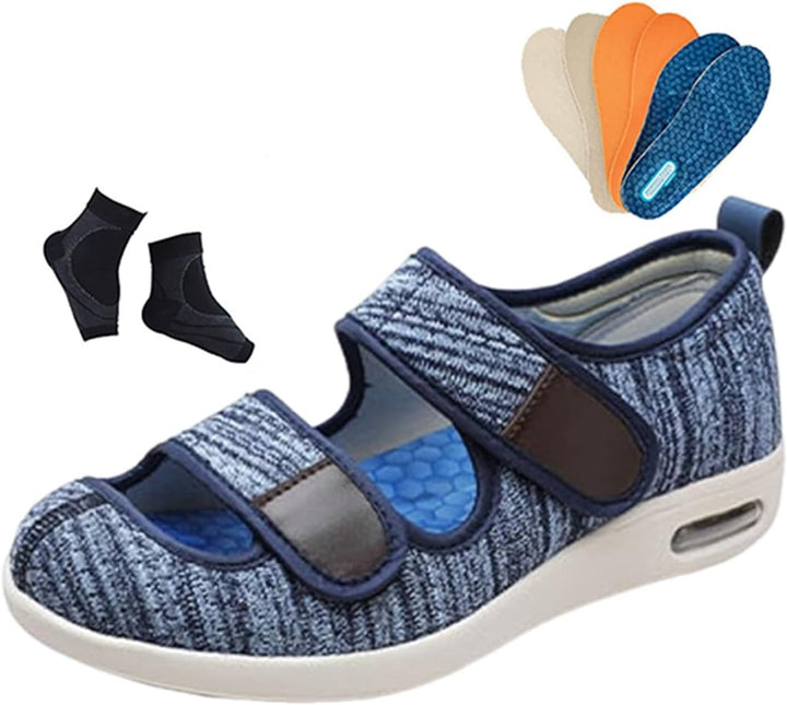 Mens Summer Hollow Mesh Breathable Orthopaedic Adjustable Diabetic Edema Shoes, Comfy Extra Wide Fit Surgery Arthritis Edema Recovery Shoe