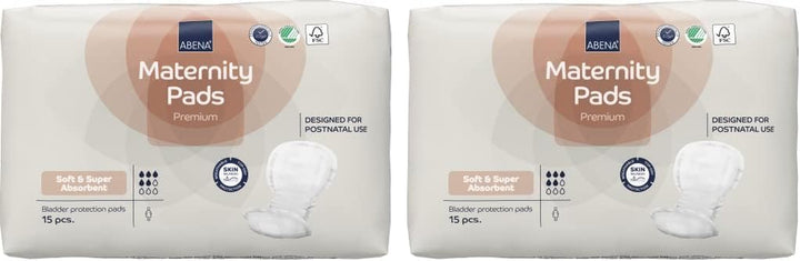 Premium Maternity Pads, Postpartum Essentials, Eco-Labelled, Extra Protection, after Birth, Breathable and Skin Friendly, Sustainable Incontinence Pads - 15PK