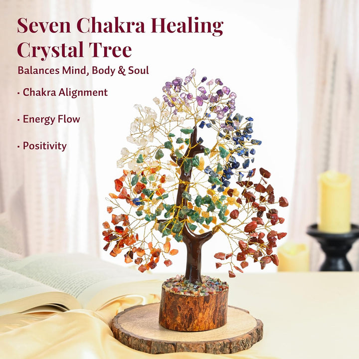 7 Chakra Healing Crystal Tree of Life Handmade Feng Shui Crystal Tree for Good Luck Positive Energy Wealth Reiki Healing Gifts for Women and Mum Birthday Home Decor & House Warming Gift