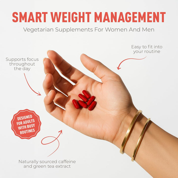 Fit Lab - Smart Weighto Management, Food Supplement - 90 Capsules - Vegan, Halal and Vegetarian Supplements for Women and Men - 45 Days Supply - Gym Essentials