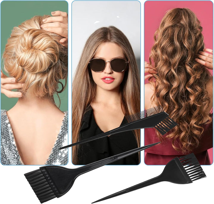 10 Pcs Hair Dye Coloring Set Colouring Kit, DIY Beauty Salon Hair Dye Bleaching Tools Kit, Including Brush, Mixing Bowl, Ear Cover, Shawl, Gloves, Clips