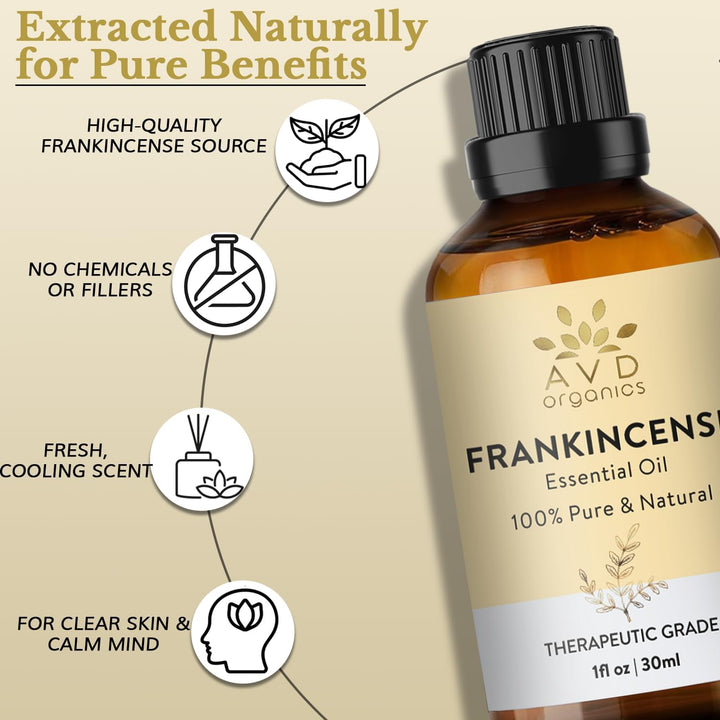 Frankincense Essential Oil 30Ml - 100% Pure and Natural - Therapeutic Grade Essential Oil for Skin, Home Fragrance, 1Fl. Oz