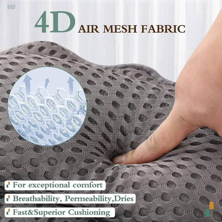 Bath Pillow  Ergonomic Luxury Bathtub Pillow with Head,Neck, Shoulder and Back Support, 4D Bath Pillows for Tub with 6 Powerful Suction Cups, Fits All Bathtub (Grey)