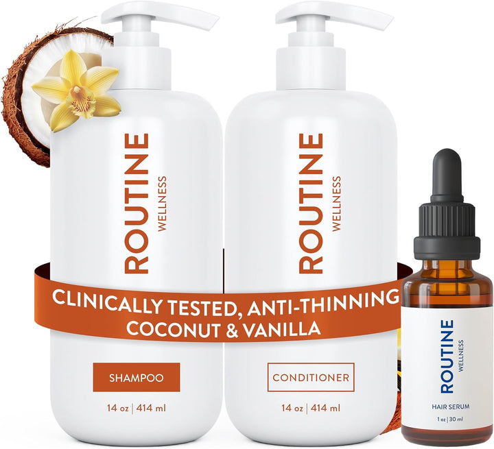 Anti-Thinning Shampoo and Conditioner Set for Thinning Hair - Biotin DHT Blocker Women & Men - Color Safe Shampoo for Hair Loss & Healthier Growth (Pack of 2) (Lavender & Cedar)