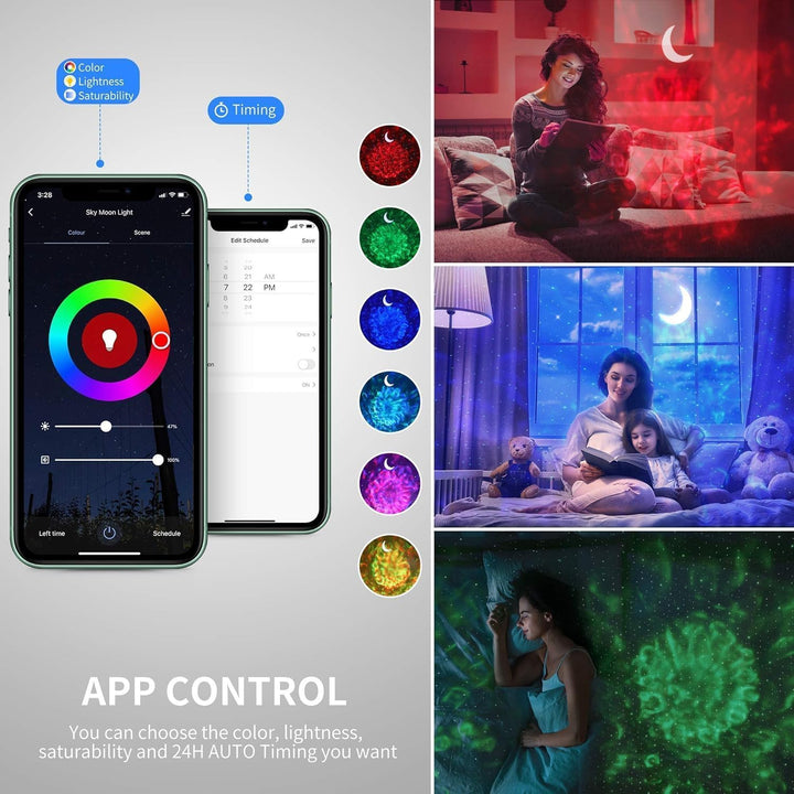 Galaxy Projector 3 in 1 Star Lights Projector with Nebula Moon Ocean, Kids Adults 3D Starlight with Smart Control Timer Voice Control, Compatible Alexa Google Assistant,For Bedroom Gifts