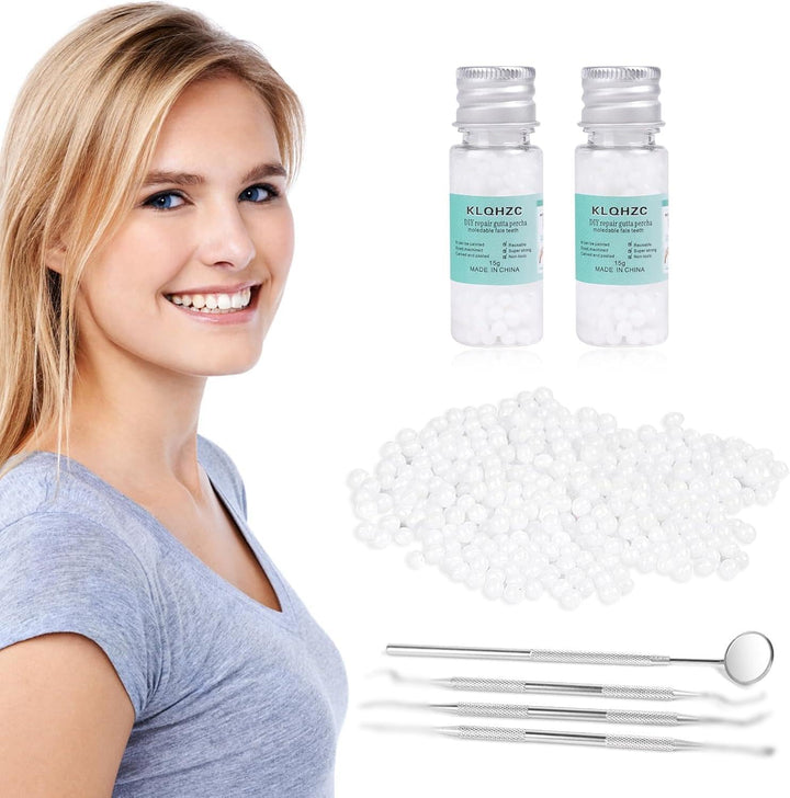 Temporary Tooth Repair Kit, 50G Temporary Tooth Filling Repair Thermal Beads Teeth Fixing Tooth Beads, Dental Tooth Filling Material for Fixing Filling Missing Broken Tooth