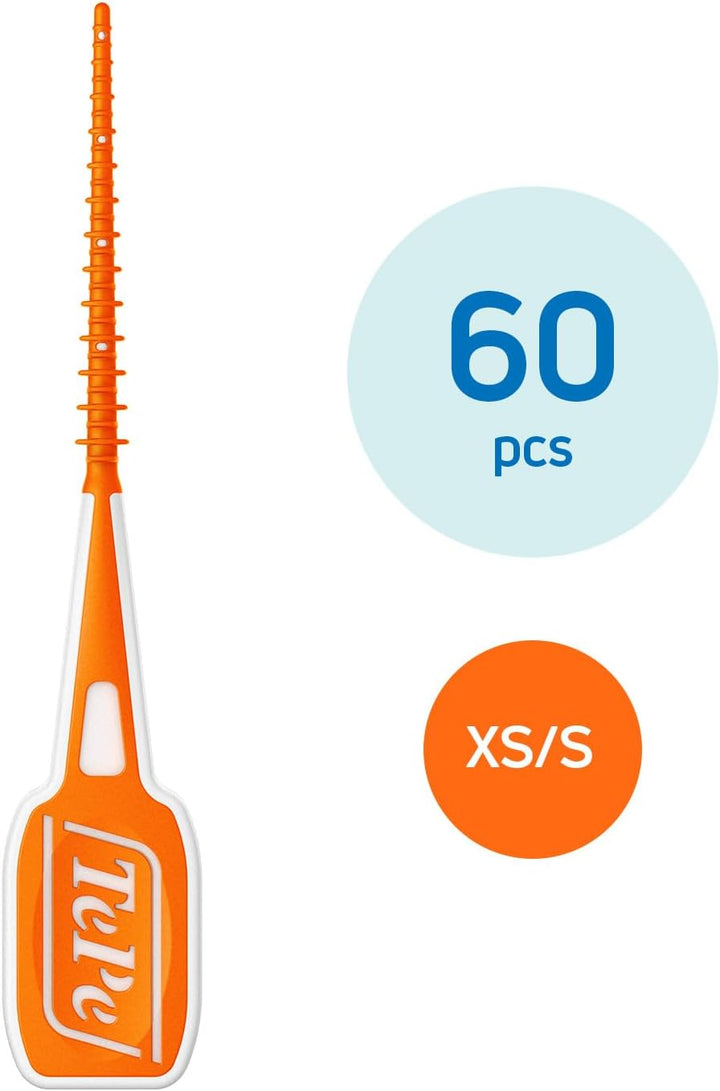 Easypick Toothpicks, Orange, ISO XS-S, 60Pcs, Dental Plaque Removal Tool, Efficient and Easy Cleaning between the Teeth, Toothpicks for Narrow Gaps