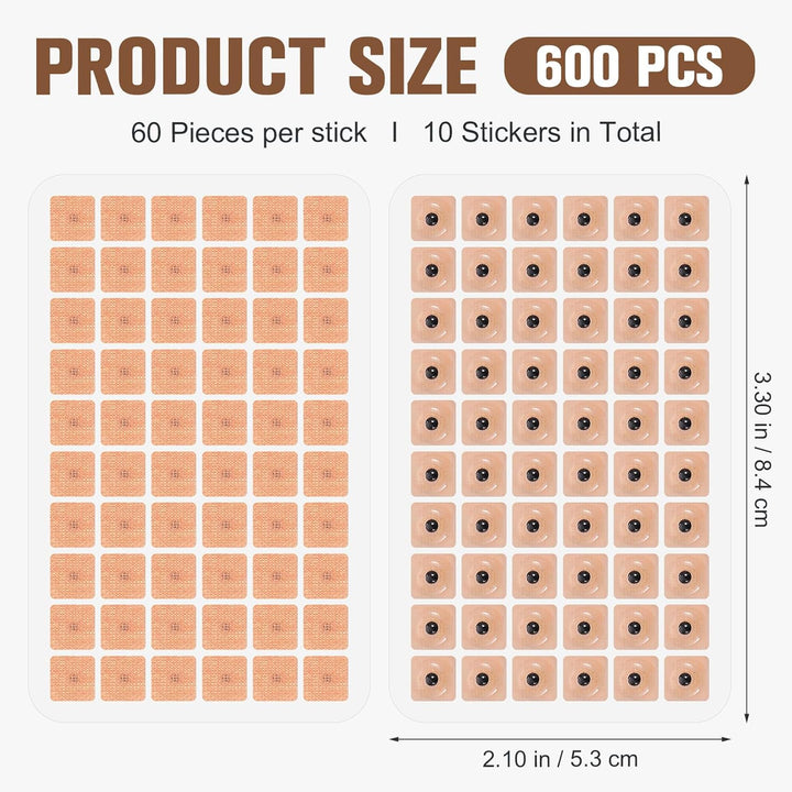 600 Count Acupuncture Ear Seeds Disposable Ear Press Seeds Multi-Condition Acupressure Kit (10 Sheets)