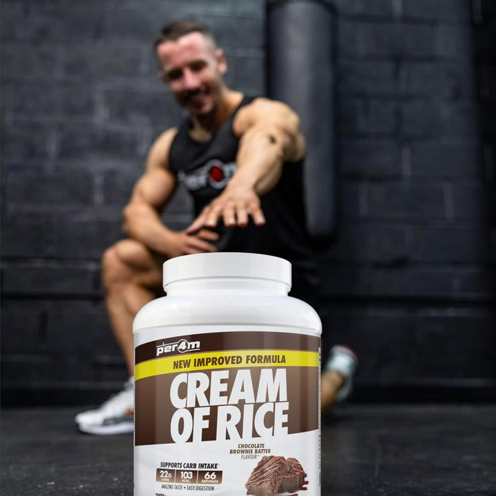 Protein Cream of Rice | Easy-To-Digest Complex Carbohydrate | Gluten-Free, Plant-Based Smooth Rice Porridge | Ideal Pre Post-Workout (2Kg, Chocolate Brownie Batter)