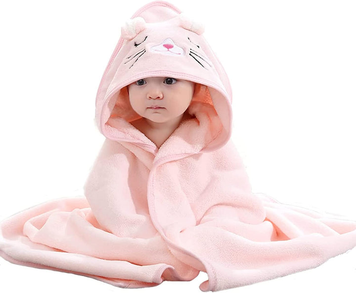 Hooded Baby Towel, Baby Bath Towels with Hood,Unique Animal Design Baby Towel with Hood Soft Absorbent Baby Bath Towels, for Newborn Baby Boy and Girl (White)