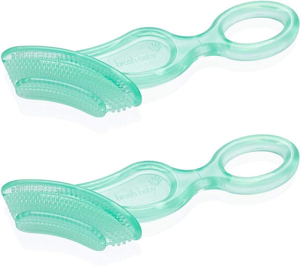 Chewable Soft Toothbrush for Babies & Toddlers | Stage 2 First Teeth - Teething | Suitable from 10-36 Months | Gently Cleans Baby Teeth and Soothes Sore Gums | Teal Colour, Pack of 2