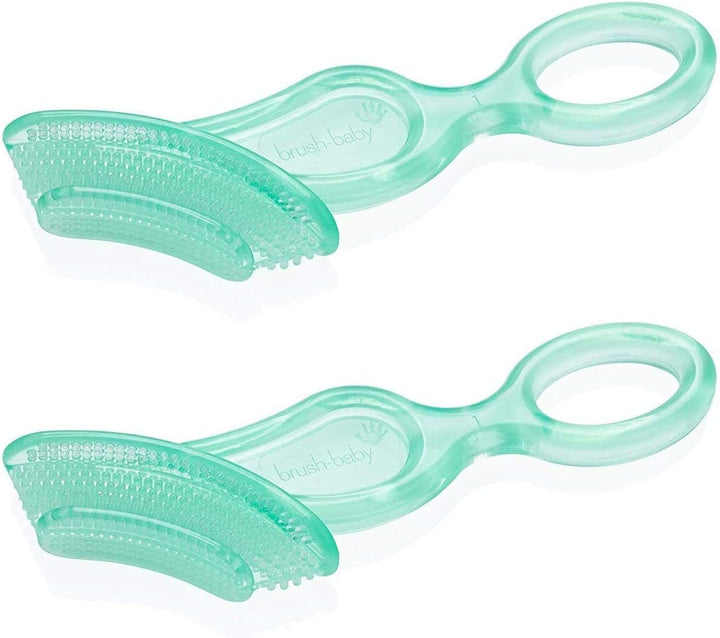 Chewable Soft Toothbrush for Babies & Toddlers | Stage 2 First Teeth - Teething | Suitable from 10-36 Months | Gently Cleans Baby Teeth and Soothes Sore Gums | Teal Colour, Pack of 2