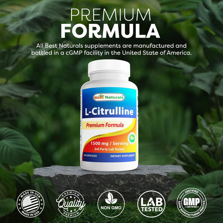L-Citrulline Capsules - 1500Mg/Serving - Non-Gmo - Gluten Free - 90 Capsules (90 Count (Pack of 2))