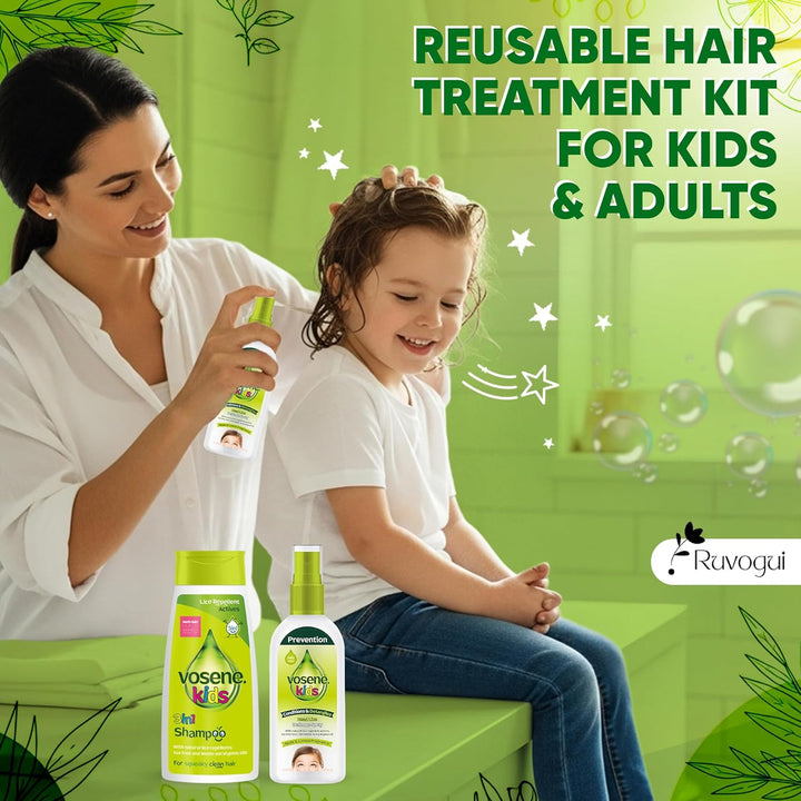 Head Lice Treatment for Kids Bundled with Nit Shampoo, Head Lice Repellent Spray, Kids Detangler Spray, Nit Comb & Flea Comb – Gentle & Effective Nit Treatment. Kills Headlice and Eggs.