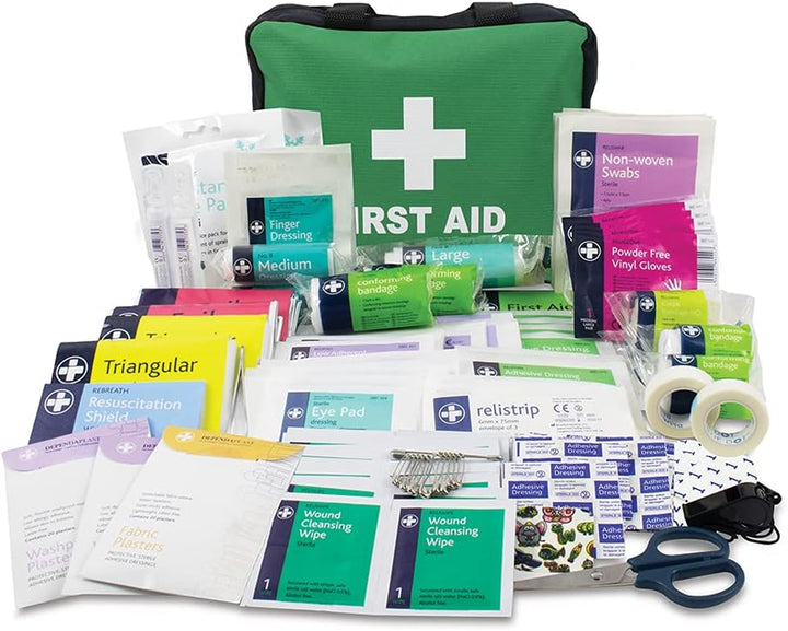 First Aid Kit Bag - 220 Piece Survival Kits - Safety Essentials for Travel, Car, Home Camping, Work, Hiking, Holiday, Outdoor Activities - Pack Supplies - Large (Package May Vary)