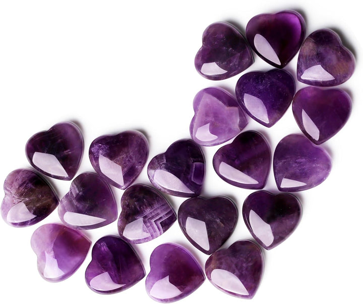 20PCS Heart Healing Crystals Gifts Gemstones Set Bulk Quartz Love Gem Stones Wholesale Polished Pocket Chakra Reiki Spiritual Wellbeing Stocking Filler Mini Small Gift for Women