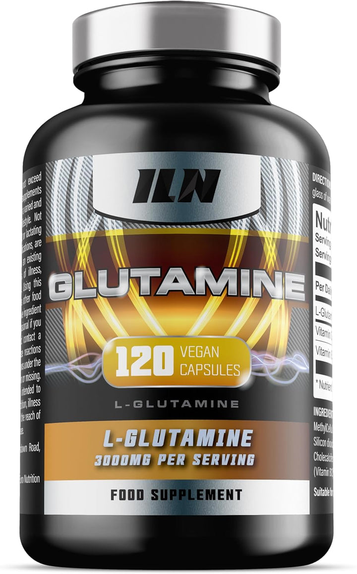 Glutamine - 3000Mg L Glutamine per Serving - Enhanced with D3 & B12 - Vegan and Vegetarian L-Glutamine (240 Capsules - 40 Servings)