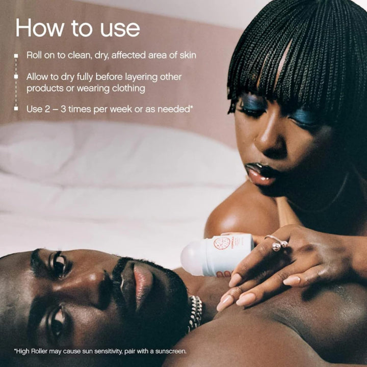 High Roller Ingrown Hair Tonic with Salicylic Acid, Ahas and Bhas - Daily Treatment for Razor Bumps, Irritation and Ingrown Hairs - Suitable for Face & Body (1.7 Fl Oz)