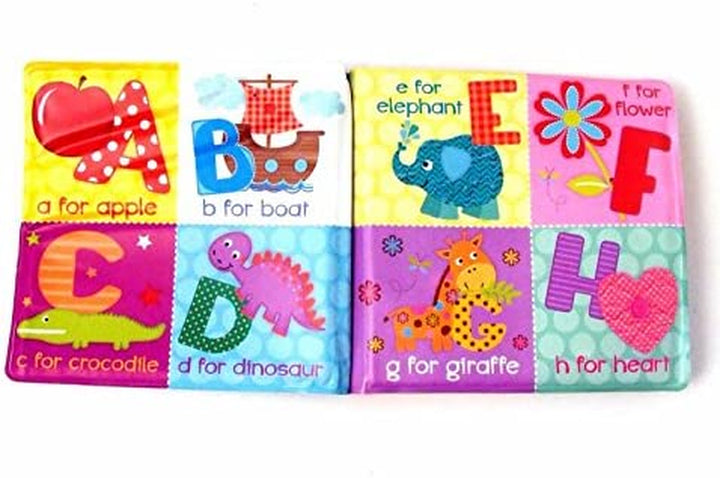 Set of 4 Baby Bath Books | First Words ABC Letters & Numbers | Plastic Coated & Padded | Floating Fun Educational Learning Toys for Toddlers & Kids