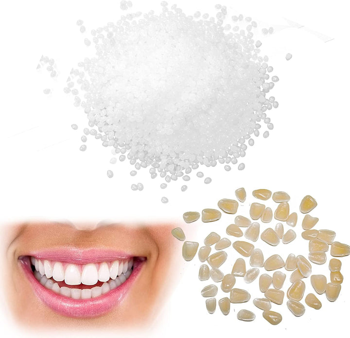 Temporary Tooth Repair Kit Fix Broken Teeth Dental Repair Kit Tooth Bead Tooth Filling Replacement False Teeth Adhesive Thermal Fitting Beads Tooth Veneer for Missing Cracked Chipped Chipped Tooth