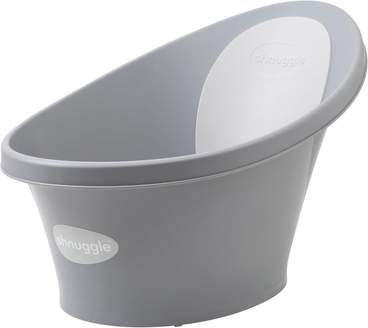 Newborn Baby Bath | Built in Support Bump and Soft Backrest | Suitable from Newborn | Bath Seat Support Includes Plug | White with Grey Backrest