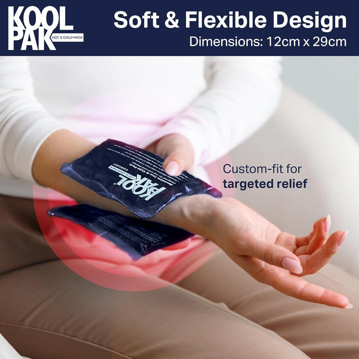 Hot and Cold Gel Packs Reusable - 12Cm X 29Cm Microwaveable Heat Pack for Pain Relief - Long-Lasting Therapy with Soft Nylon Cover - Flexible Design for Stomach, Back, Neck & Legs (Pack of 1)