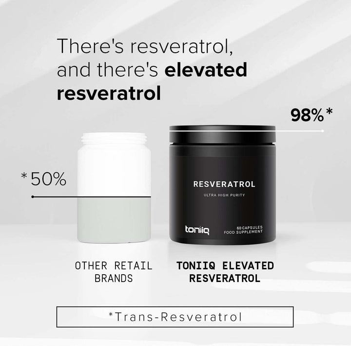 Resveratrol Supplement Capsules - Ultra High 98%+ Pure Trans Resveratrol - Bioavailable with Superior Purity - 60 Count Lab Tested