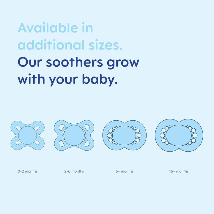 Original Start Soothers | 0-2 Months | 2 Pack | Newborn Dummies | Comes in Dummy Steriliser Case | Sustainable Materials | Baby Accessories for Newborn | Cream (Various Designs)