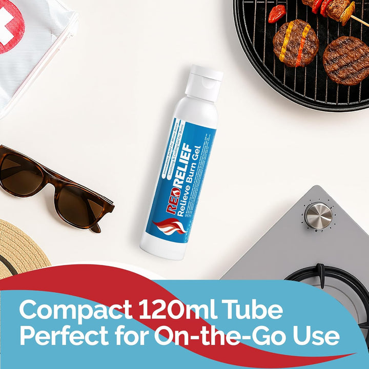 Emergency Burn Gel 120Ml Bottle - Soothing and Cooling Gel Dressing for Burns, Scalds and Sunburn