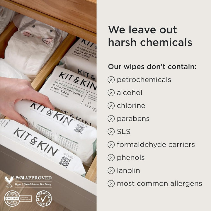 Premium Eco Baby Wipes, 600 Wet Wipes (10 Packs) | Biodegradable Plastic-Free & Super Soft | 99% Water | Hypoallergenic & Dermatologist Approved | No Perfumes | New & Improved Formula